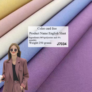 In-stock shuttle-woven suit set fabric, twill skirt and pants, outerwear, autumn and winter polyester fabric cloth