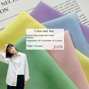 Wholesale summer polyester and rayon blended shirt fabric, suitable for dresses, pants, and fashionable clothing