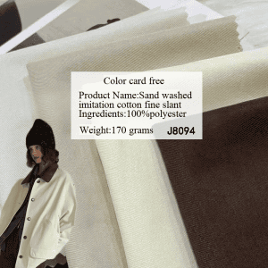 Wholesale imitation cotton polyester sand-washed fine twill fabric