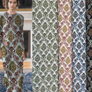 Monofilament Slub Linen Fabric,Vintage ethnic style printed style,Suitable for Skirts